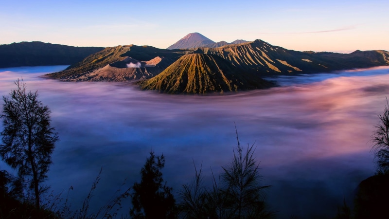 cloud - sky, volcano, non-urban scene, tranquility, nature, mountain, mountain peak, geology, plant, Indonesia, sky, no people, tranquil scene, environment