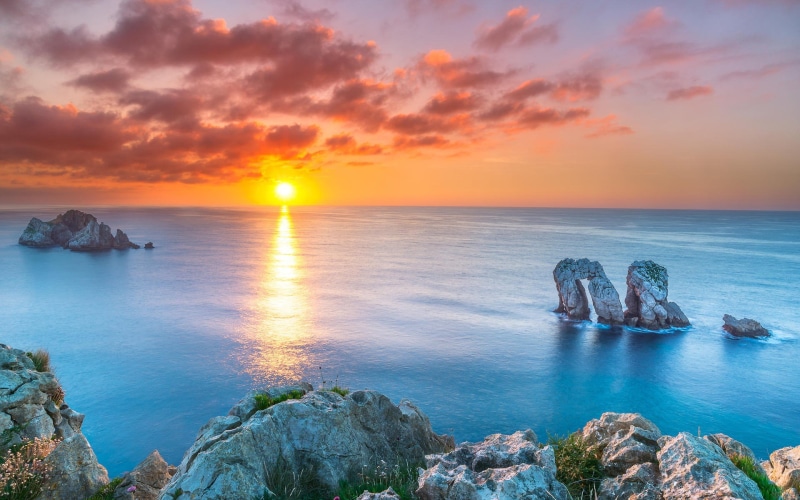 hd, desktop, sky, land, scenics - nature, idyllic, beauty in nature, nature, bay, rock - object, horizon, no people, solid, sunset, 1080P, water