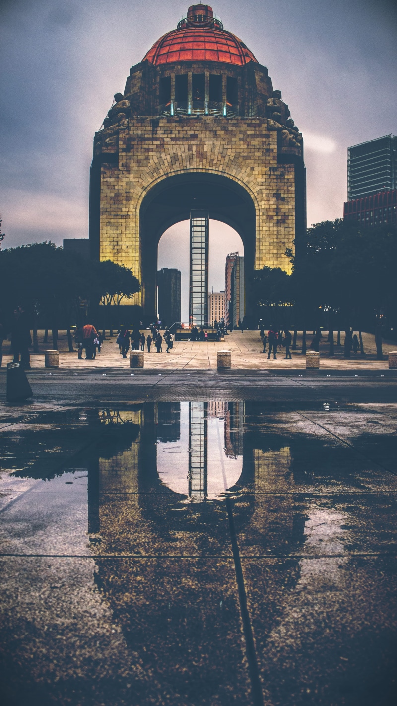 4K, mexico city, méxico, pond, reflection, reflecting pool, monumento a la revolucion, cdmx, waterfront, the past, outdoors, building exterior, city, history