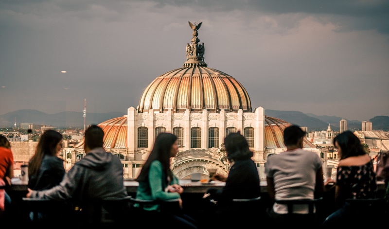 tourism, built structure, 2K, ciudad de méxico, lifestyles, nature, dinner, sky, people, group of people, palacio de bellas artes, architecture, men, crowd
