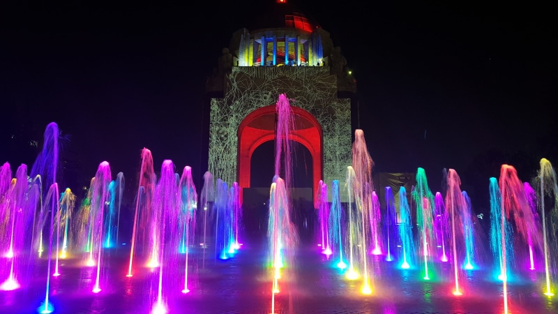 pink color, no people, monument to the revolution, nightlife, light - natural phenomenon, night, cdmx, revolucion, purple, creativity, built structure