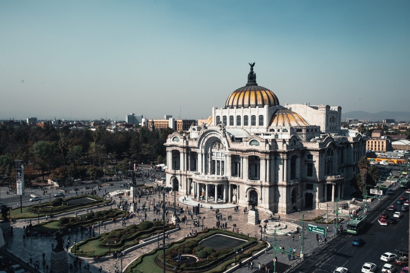 architecture, palacio de bellas artes, monument, latin, metropolitan, cathedral of art in mexico, fine, mexican, fine arts, facade, dome, residential district