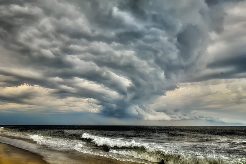 seascape, Seaside Park, HDR, wavy, storm, cloud - Sky, beach, 5K, overcast, water, sea, sky, nature, cloudy, coastline, weather, Sony RX100 III, scenics