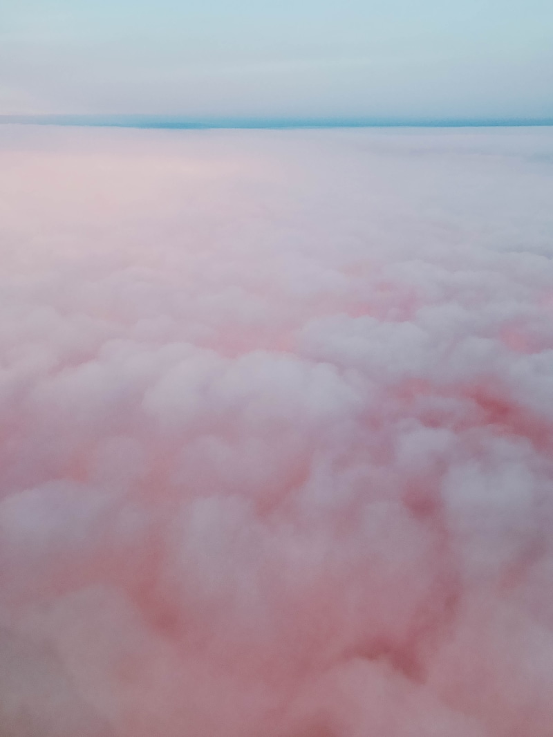 backgrounds, space, beauty In Nature, summer, pink, iceland, air Vehicle, cloudscape, weather, cloud - Sky, color Image, aerial View, stratosphere, outdoors