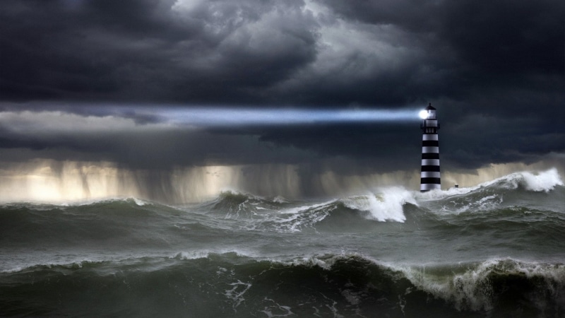 oceans, 2560x1440, lighthouse, storm, 2K, computer, 4K, nature