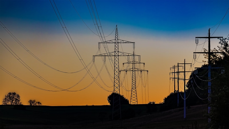 architecture, sky, pylon, environment, connection, dusk, 2K, strommast, electric, cable, current, outdoors, cloud - sky, power supply, no people, built structure
