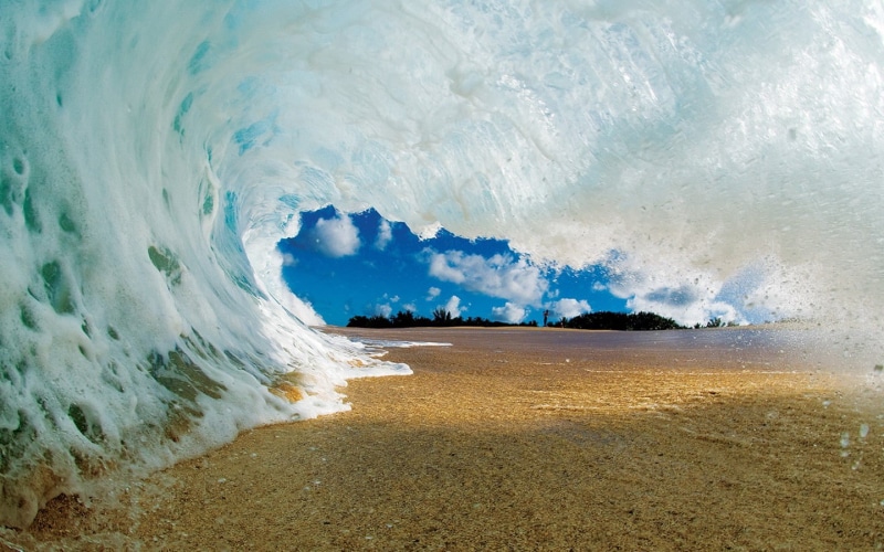 motion, cloud - sky, sand, sky, nature, power in nature, environment, surfing, sport, wave, land, sea, beauty in nature, power, water, 720P, breaking