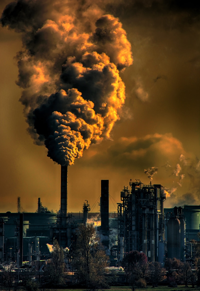 emission, air, pollution, air pollution, atmospheric, emitting, cloud - sky, energy, sunset, concept, technology, contamination, fumes, global warming