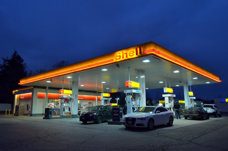diesel, dusk, transportation, architecture, gasoline station, four, gas station, night, consumerism, mode of transportation, store, refueling, oil and gas