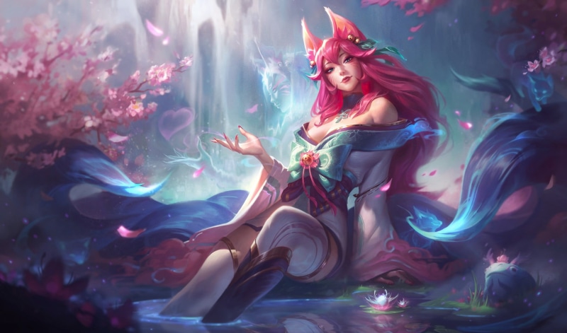 Riot Games, ahri skin, Ari, Ahri, Game, Fox, Spirit blossom, lol, Girl, 1080P, Skin, League Of Legends, Ари скин