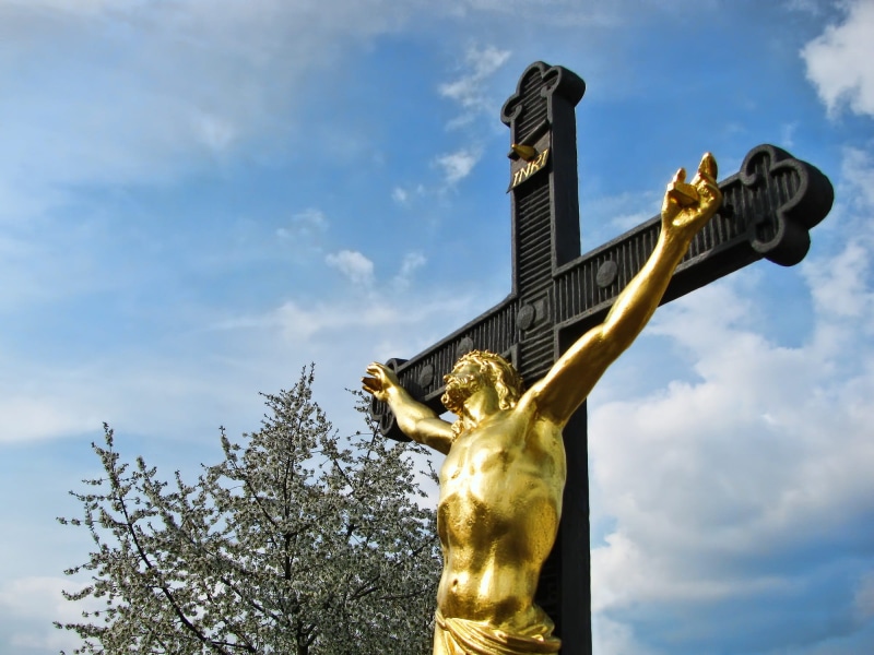 meditation, low angle view, female likeness, bible, saviour, faith, sculpture, hope, belief, christian, human representation, heaven, spirituality, sky