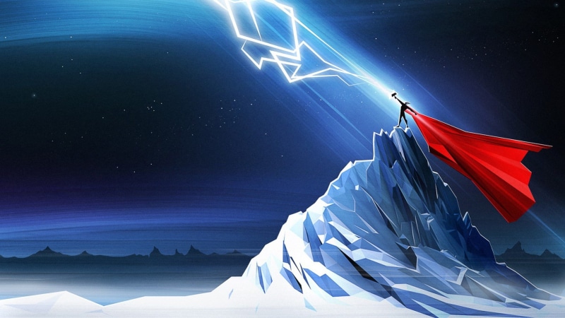 lightning, Thor, simple, 1080P, Marvel Comics, Mjolnir, The Avengers