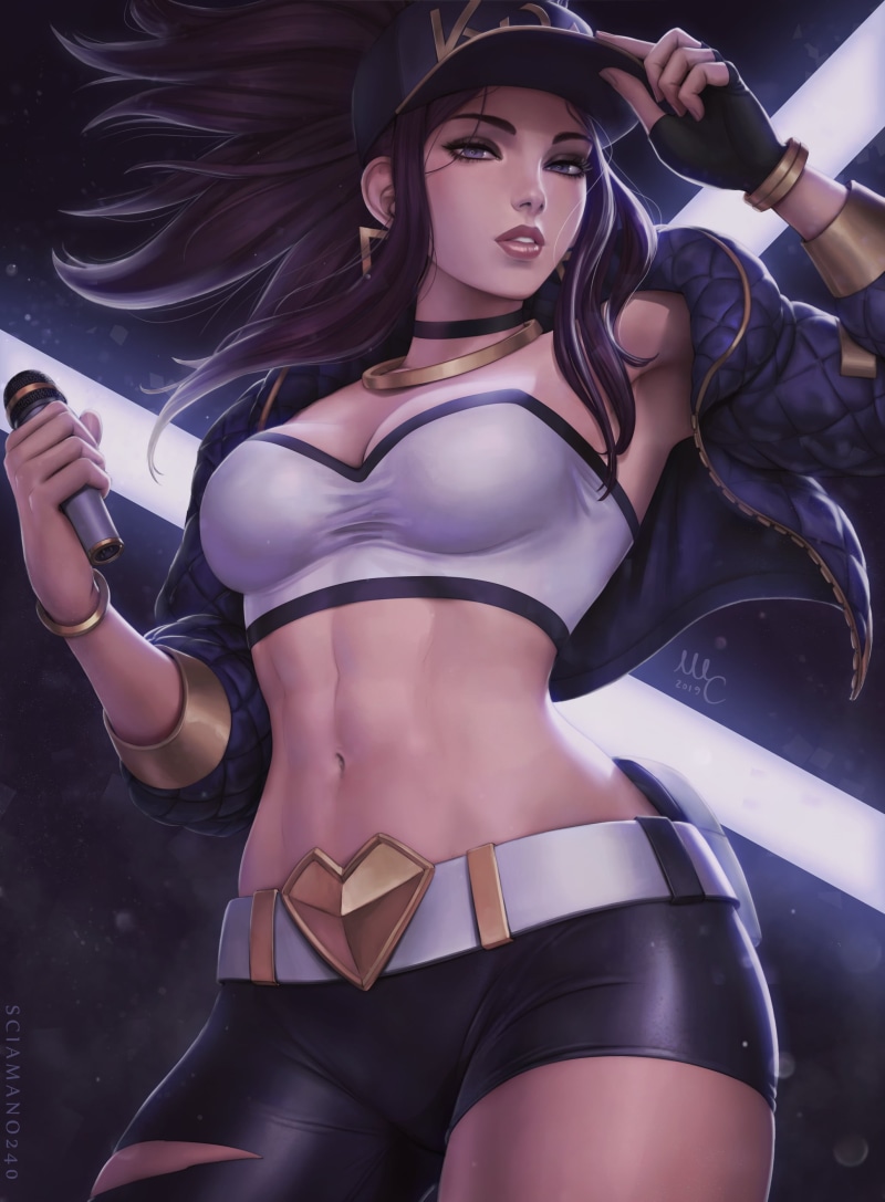 video game girls, drawing, digital art, Sciamano240, video game characters, video games, 2K, illustration, Akali(League of Legends), League of Legends