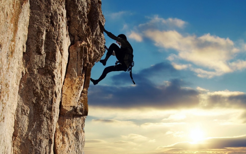 nature, cloud - sky, sunlight, one person, cliff, lifestyles, sport, extreme sports, adventure, challenge, courage, full length, brown, vitality, warning sign