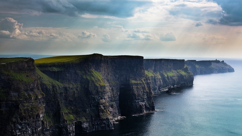 sea, no people, environment, land, Cliffs of Moher, cloud - sky, horizon over water, nature, scenics - nature, tranquil scene, 1080P, rock formation, sky