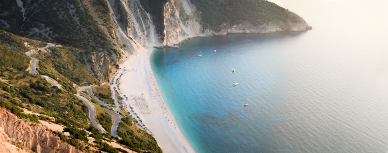 ocean, sea, flora, wilderness, bay, kefalonia, aerial view, 8K, coast, nature, scenery, landscape, cliff, aerial, water, land, beach, promontory, myrtos beach