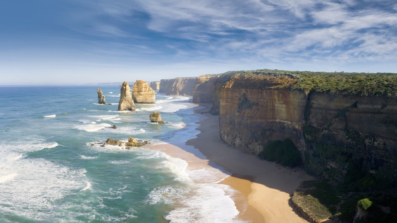 4K, Australia, beach, coast, Great Ocean Road, nature, cliff