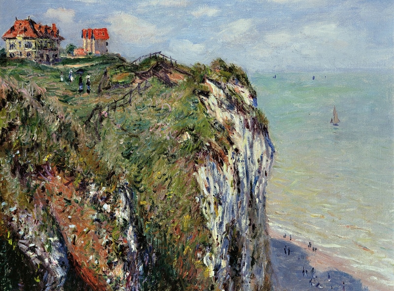 landscape, Rock in Dieppe, open, Claude Monet, picture, 1080P, house