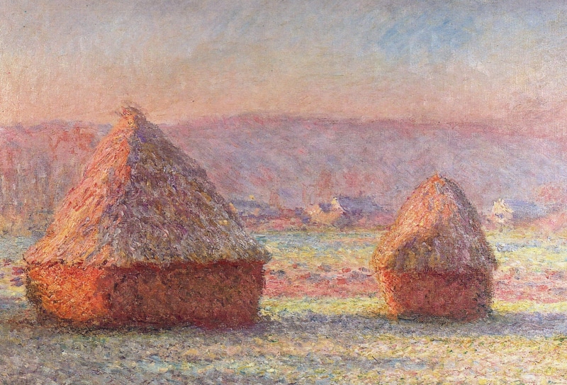 Claude Monet, landscape, picture, 2K, Stack. Frost. Dawn