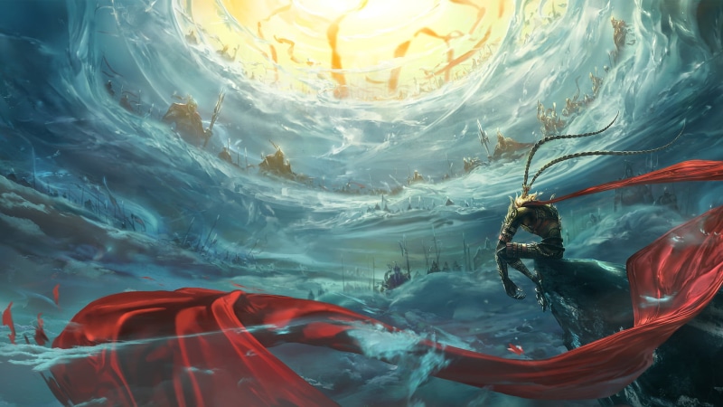 red, animal, animal wildlife, no people, underwater, sea, outdoors, Monkey King: Hero is Back, artwork, comic art, vertebrate, boat, nature, black, inflatable
