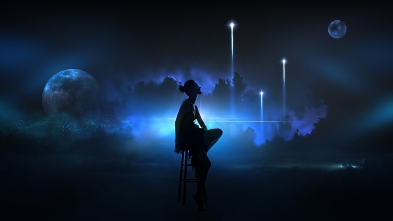 event, stage, one person, musician, chair, digital art, lighting equipment, arts culture and entertainment, playing, fantasy girl, artwork, full length