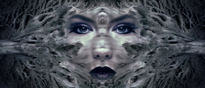 looking at camera, creature, composing, representation, female, creativity, atmospheric, photography, futuristic, mythical creatures, headshot, fairy tales