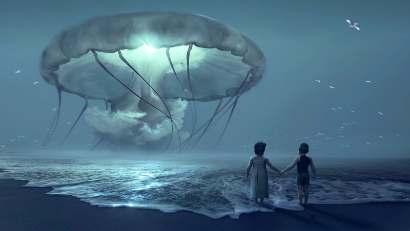 huge, night, beautiful, children, blue, adult, sight, men, emotion, gigantic, rest, watch, horizon, stunning, atmosphere, child, large, experience, beauty in nature