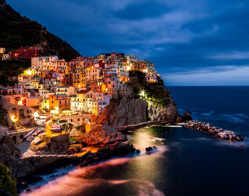 Manarola, coastline, cinqueterre, sea, vacations, sunset, 2K, nature, europe, coast, Italy, tierre, coastal, beach, summer, village, liguria, Cinque, house