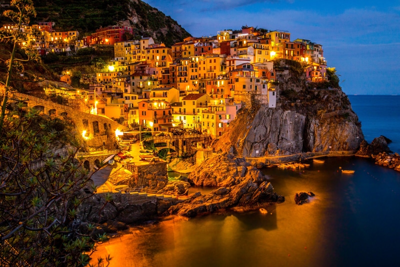 shot, night, sunset, 4K, manarola, mediterranean Sea, lake, photography, liguria, architecture, beside, sea, dusk, vacations, coastline, cinque Terre
