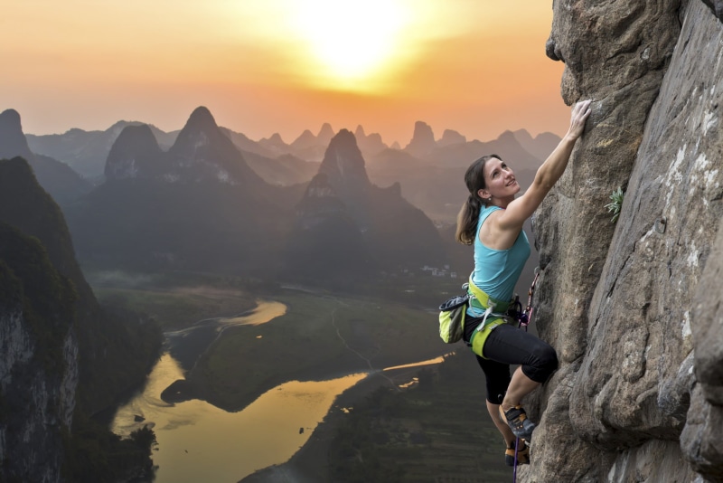 climbing, mountains, women, 1080P, sport