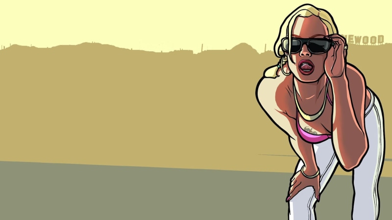 one person, standing, technology, listening, women, 1080P, pants, lifestyles, video games, painting, woman, outdoors, Grand Theft Auto San Andreas, adult