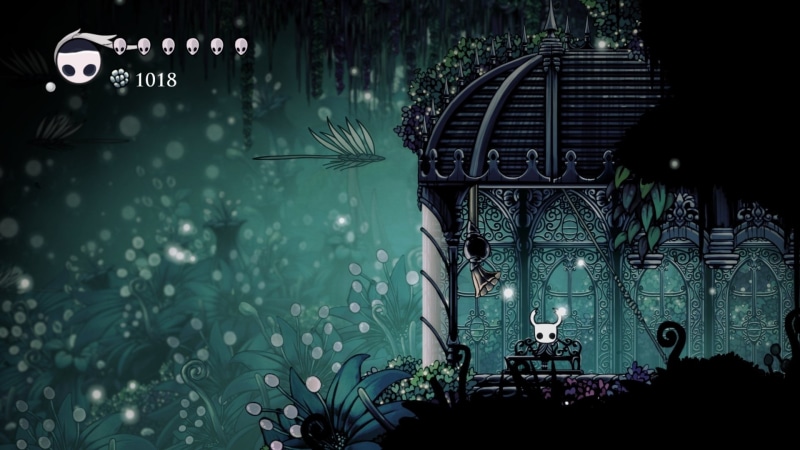 1080P, communication, Hollow Knight, illuminated, arts culture and entertainment, built structure, Video Game, text, green color, plant, outdoors, lighting equipment
