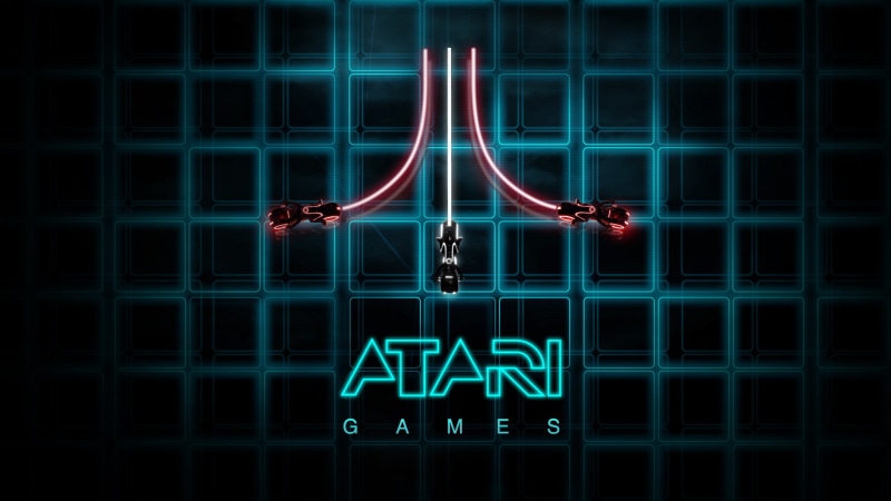abstract, Tron, communication, 1080P, motion, night, neon, Atari, lighting equipment, pattern, sign, technology, Retro computers, black background, safety