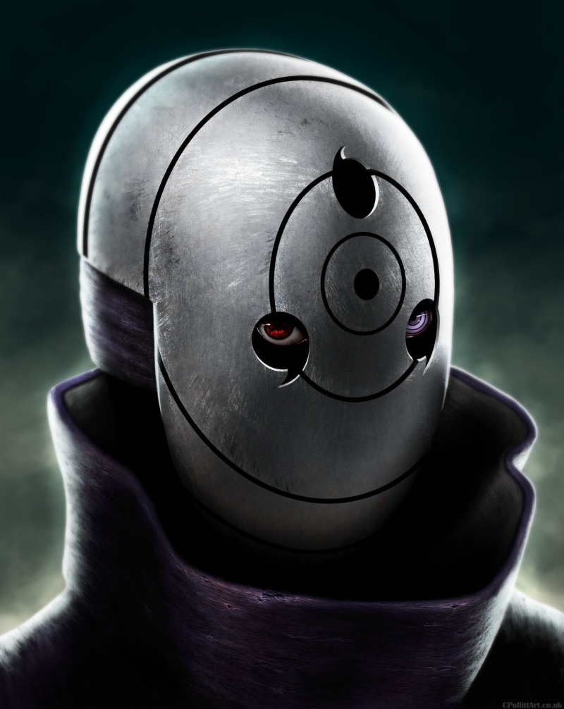 technology, security, Tobi, studio shot, focus on foreground, indoors, close-up, anime boys, Uchiha Obito, sports equipment, metal, man made object