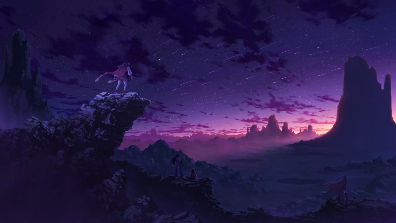 landscape, sky, anime, purple, 1080P