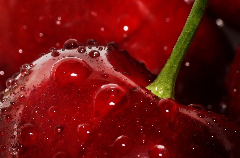 super, lumix  dmc-fz30, luscious, nature, drop, red apple, food, macro photography, cherries, gloss, sweet  water, photography, splashing, water, fruit