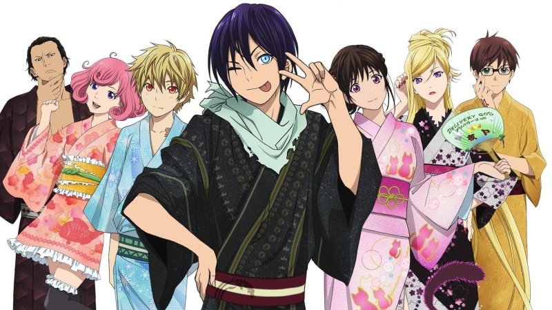 Yukine (Noragami), people, costume, Iki Hiyori, casual clothing, front view, adult, Yato (Noragami), indoors, women, lifestyles, young women, group of people