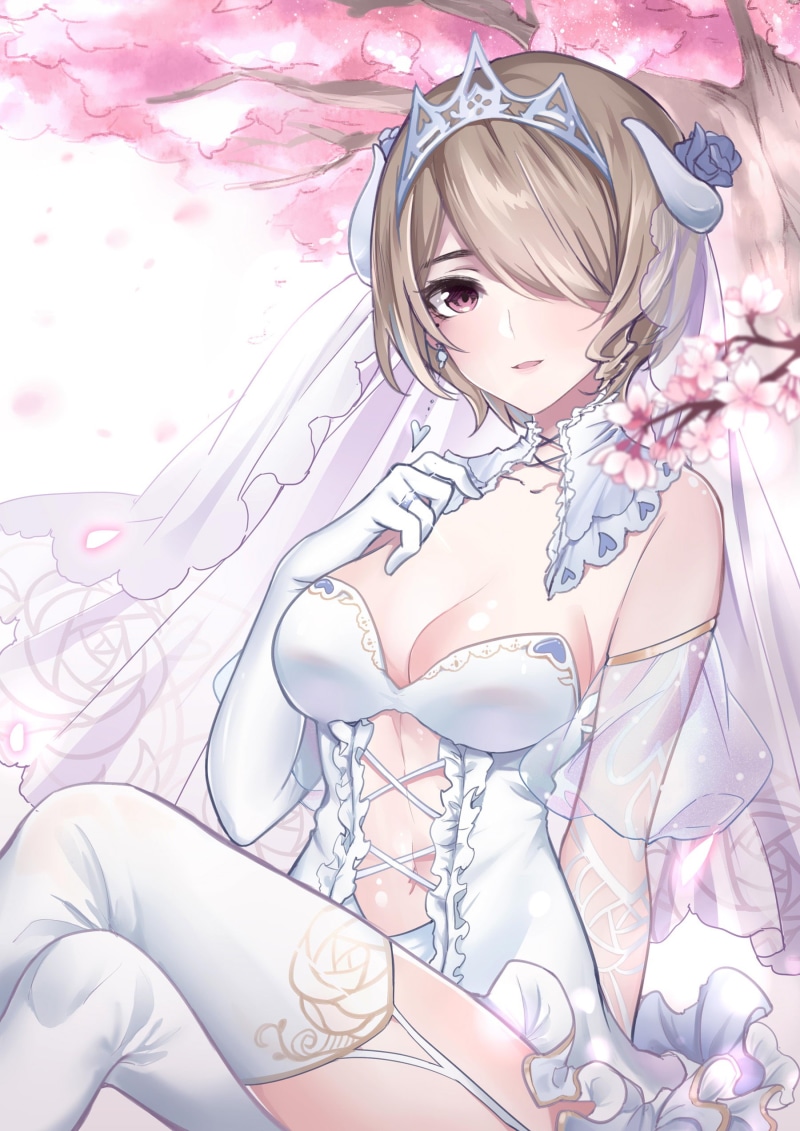 1080P, Rita Rossweisse, Honkai Impact 3rd, Sakura blossom, wedding dress