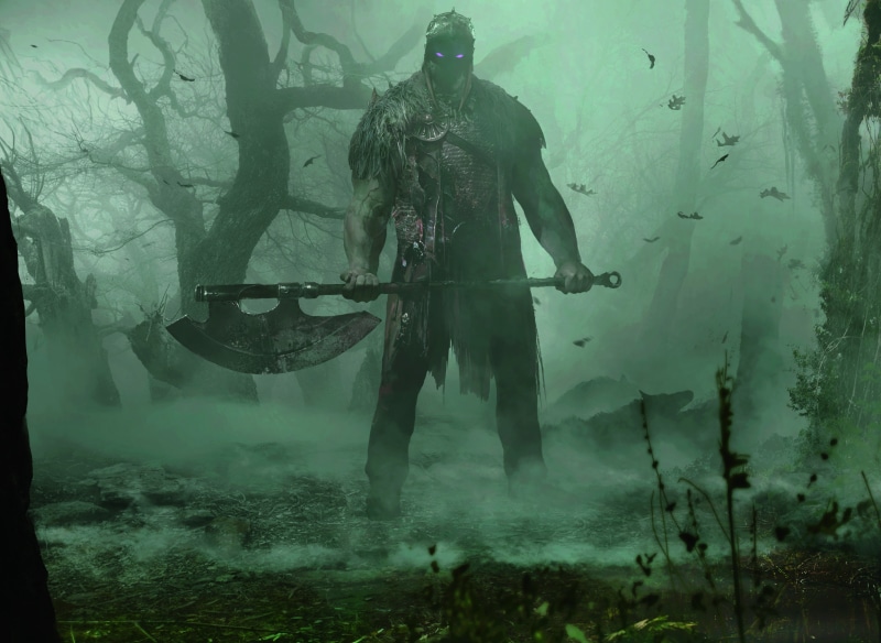 holding, vertebrate, 4K, sea, standing, Magic: The Gathering, day, real people, hunter, nature, warrior, water, fog, executioner, animal wildlife, underwater