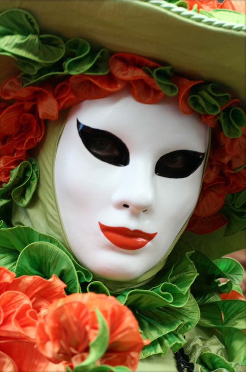 person, color, plant part, red, spring, woman, whit, rose - flower, rose, move, festival, beauty, art, carnival, face, decorated, no people, representation