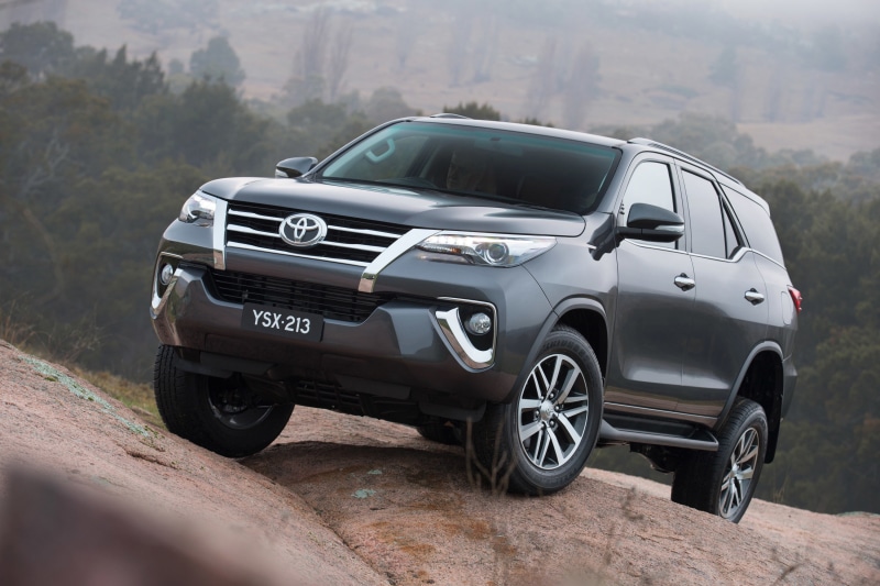 stationary, Toyota, no people, Fortuner, outdoors, mode of transportation, motor vehicle, luxury, suv, day, land vehicle, land, 2K, transportation, mountain