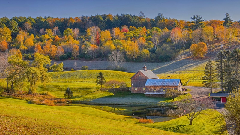 nature, plant, landscape, foliage, autumn, tranquility, tree, rural scene, land, environment, vermont, hut, no people, 1080P, house, scenics - nature
