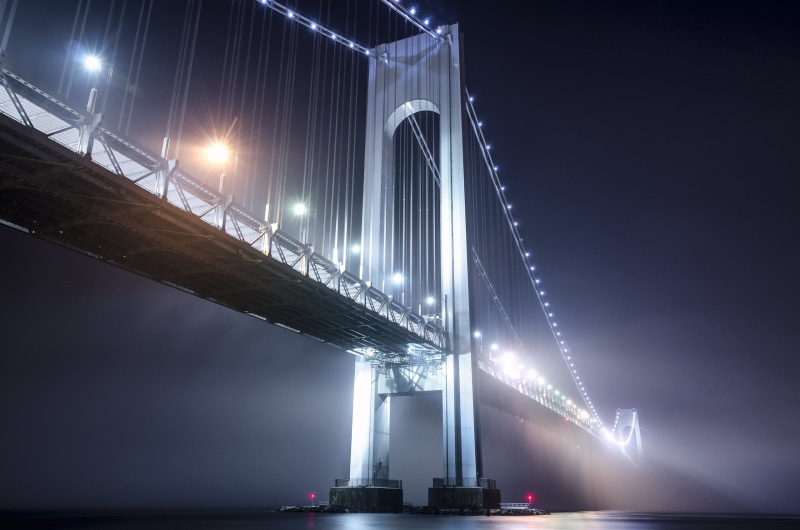 Night Photography, Cityscape, Verrazano-Narrows Bridge, 2K, Empire State of Mind, Hudson River, Bay Ridge, Urban, Staten Island, Brooklyn, night time