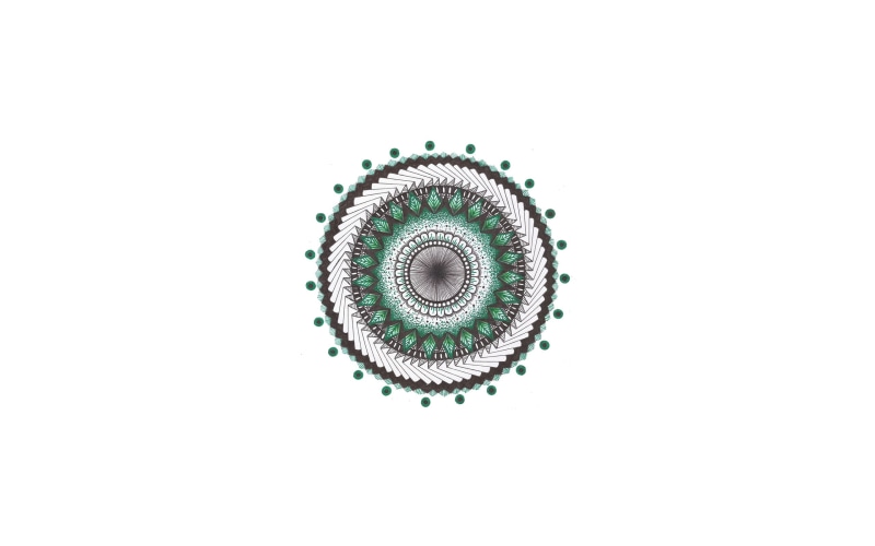 2K, mandala, ink, Colors (Album), simple background, drawing, simple, artwork, traditional art