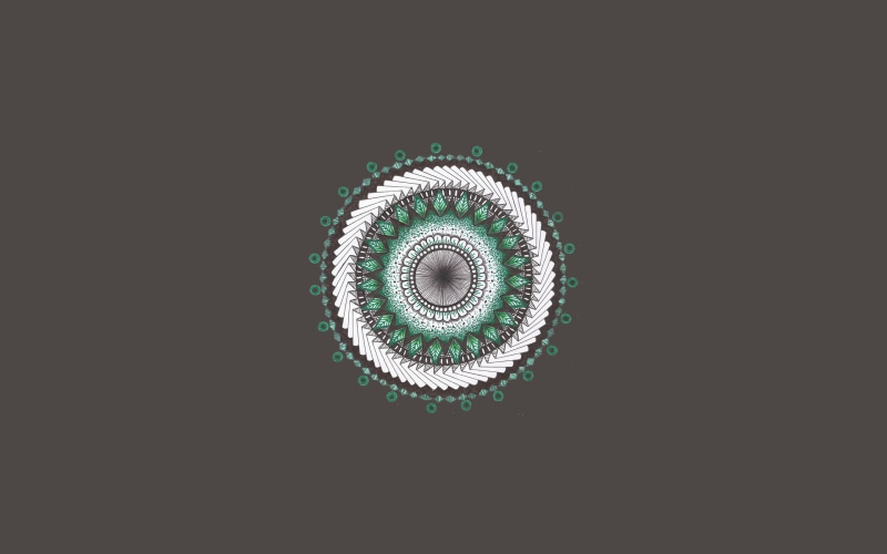 simple, artwork, Colors (Album), mandala, 2K, traditional art, drawing, ink, simple background