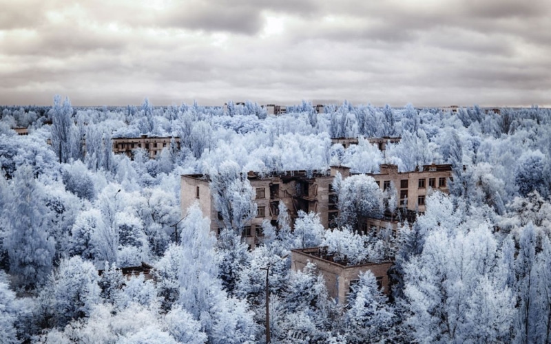 white color, cloud - sky, frozen, Chernobyl, day, clouds, Vladimir Migutin, winter, sky, landscape, architecture, environment, outdoors, abandoned, Ukraine