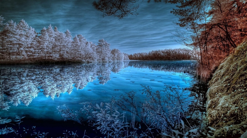 deep blues, 1080P, cool, dark, 3d and abstract, dreamy, basin, infrared, beautiful, sapphire