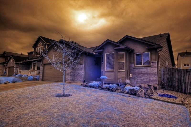 Infrared, portrait, lens, 16mm, architecture, Colorado Springs, residential Building, wooden, f/2.8, gray, IR, First test, HDR, 720P, colorado, shots
