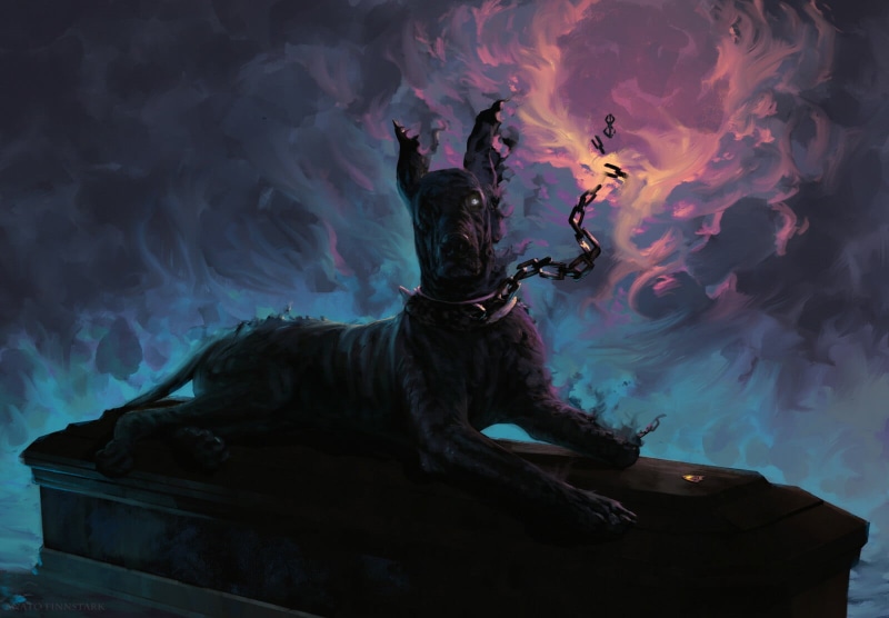chains, dog, hounds, Guts, dark, fan art, night, 720P, Berserk, looking at viewer, Black Swordsman, coffins, 2D, Anato Finnstark