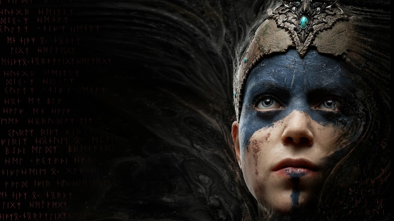 4K, video games  Hellblade  face  Hellblade: Senuas Sacrifice  Senua  blue eyes